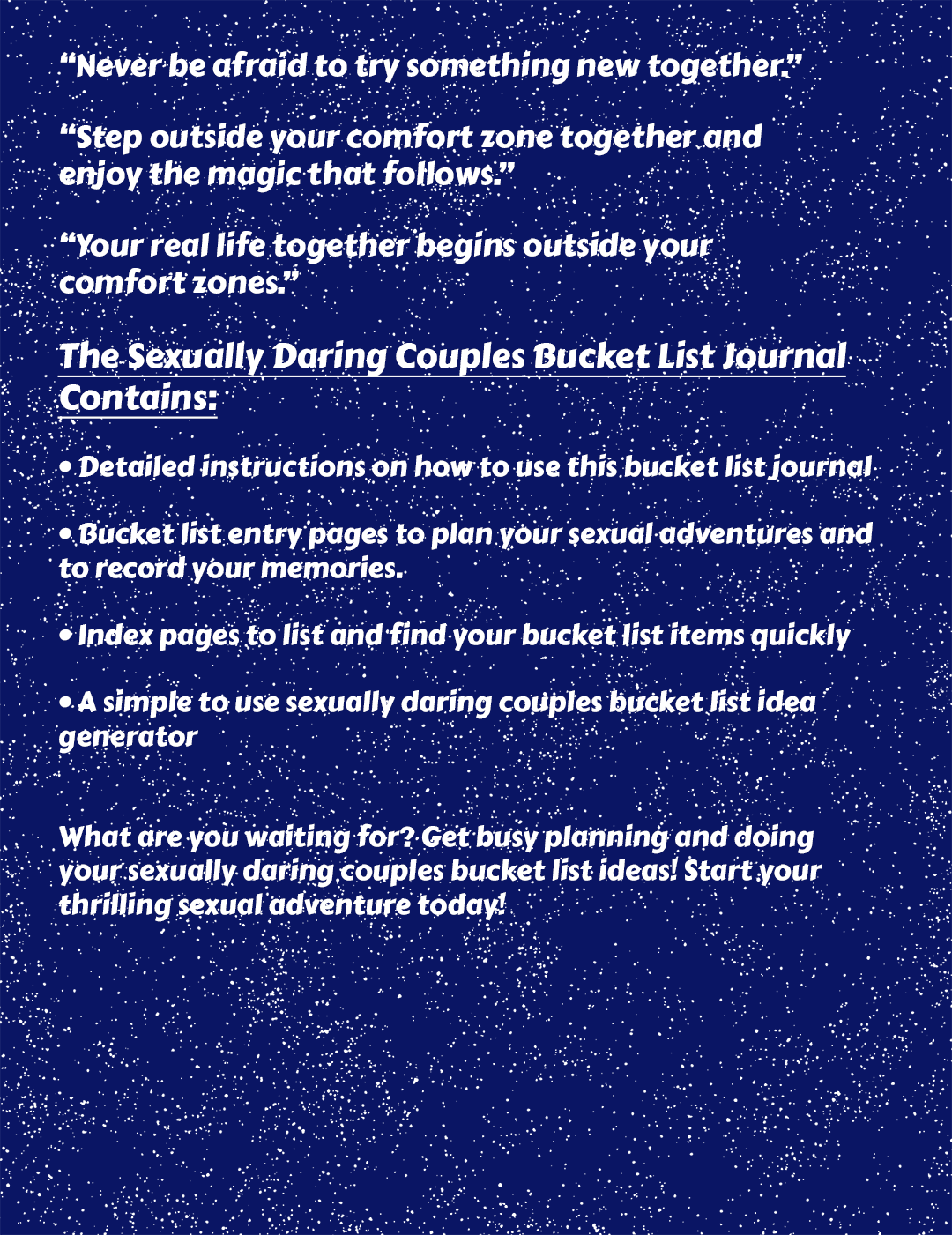 Sexually Daring Couples Bucket List Journal Swingers Adventures Shop
